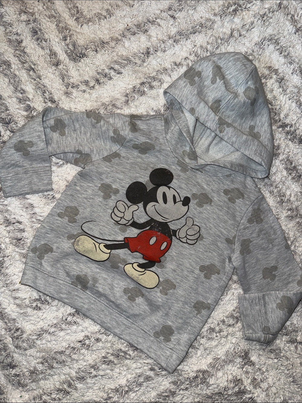 4T vintage Disney Mickey Mouse Gray Hoodie for gender neutral